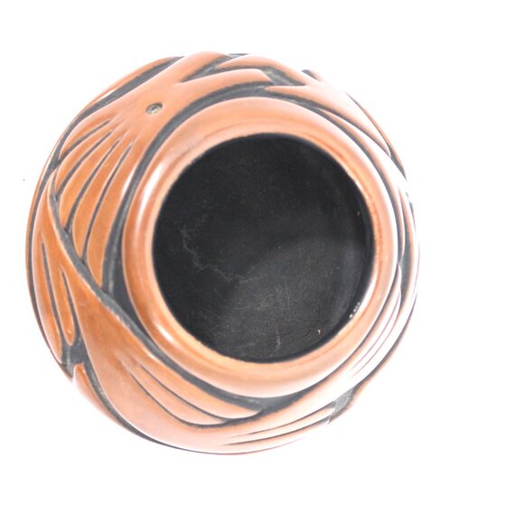 Jemez Pueblo Pottery Avanyu Water Serpent Bowl Carol Grace Loretto Artist Signed - Picture 6 of 9